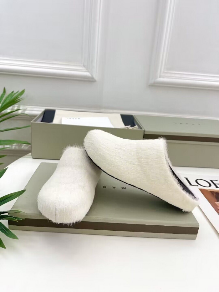 marni calf hair slippers