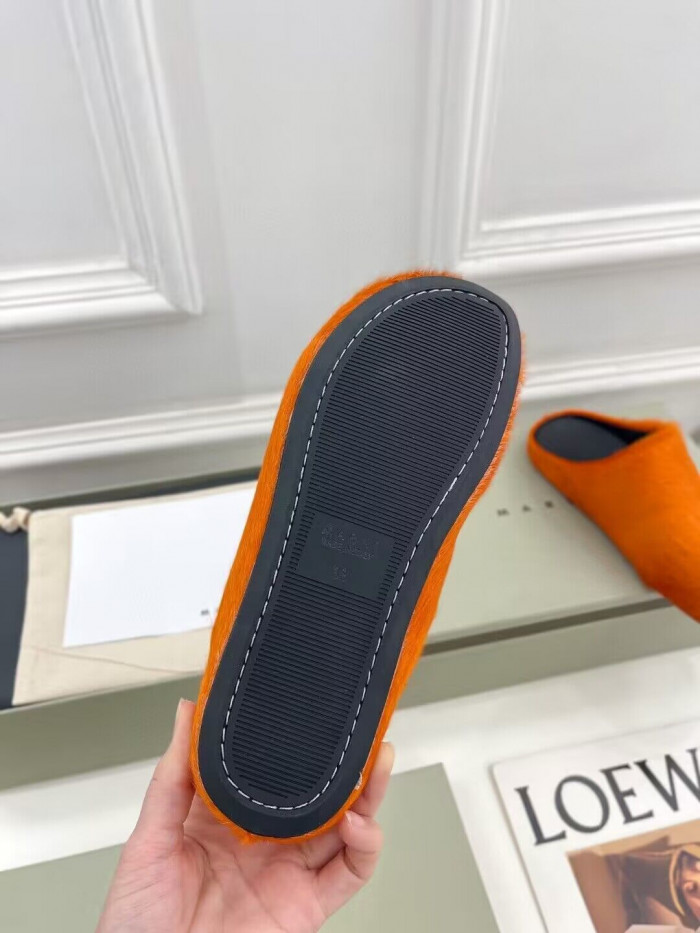 marni calf hair slippers