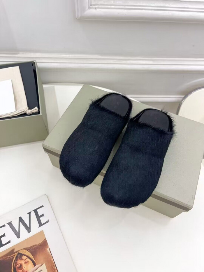 marni calf hair slippers