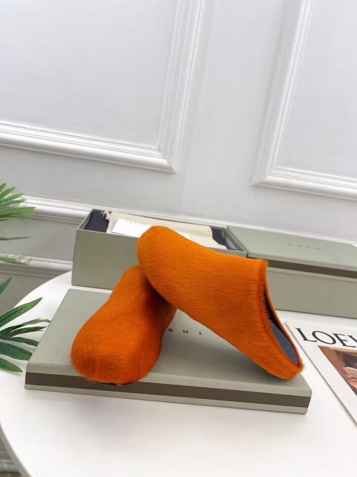 marni calf hair slippers