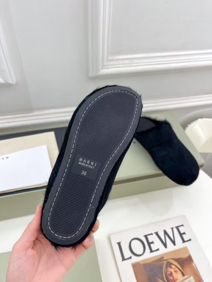 marni calf hair slippers
