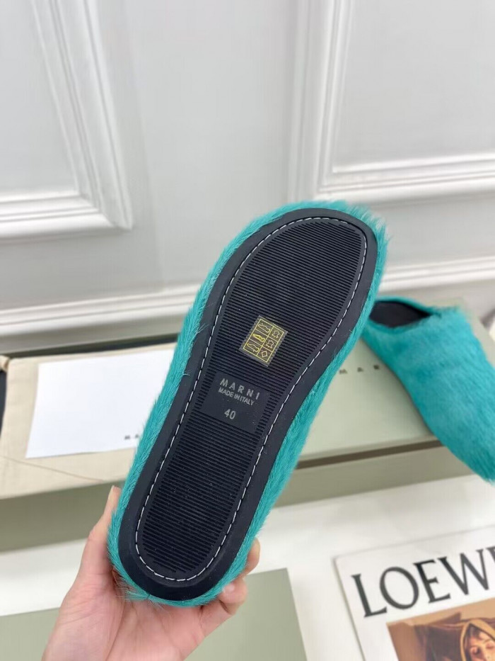 marni calf hair slippers