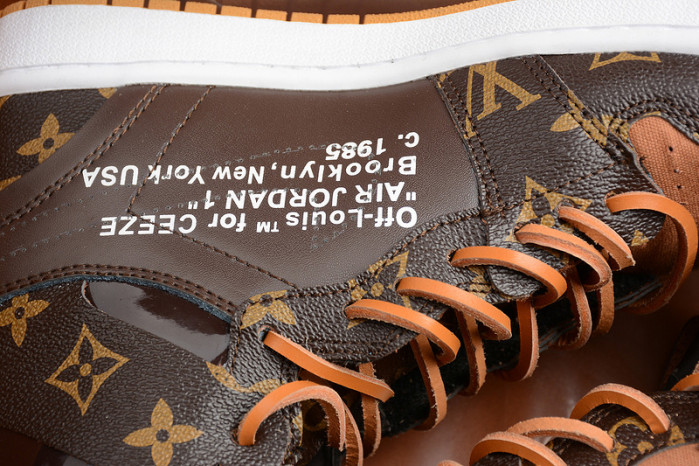 air jordan 1 o-w -louiv aq0818-158 (with case)