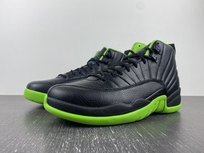 jordan 12 black/green flight dof