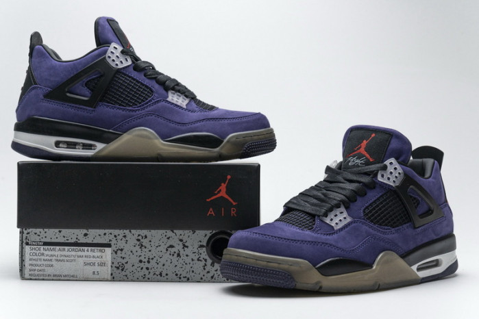 travis scott x air jordan 4 retro purple aj4-766302