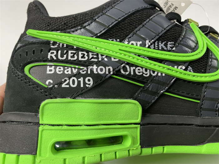 o-w nike air rubber dunk “”green strike“ cu6015-001