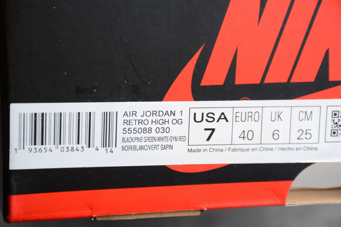 jordan 1 retro high pine green black 555088-030