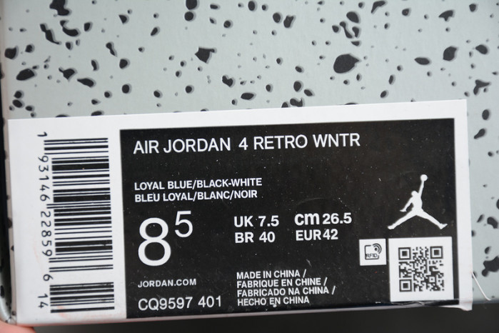 air jordan 4 wntr loyal blue habanero red black cq9597-401