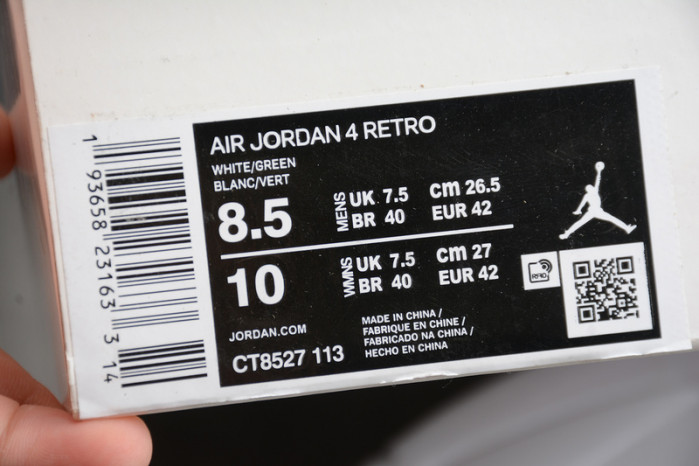 air jordan 4 retro metallic green ct8527-113