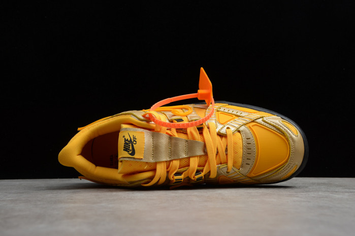 o-w nike air rubber dunk “university gold” cu6015-700