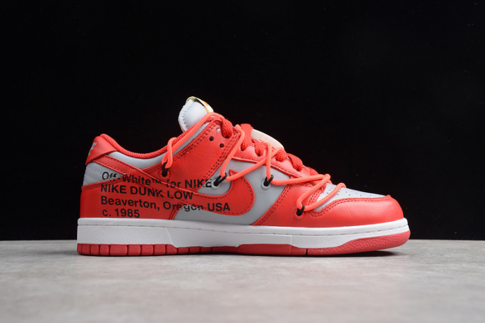 nike dunk low o-w university red ct0856-600