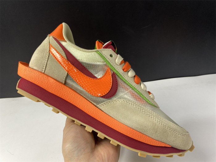 nike ld waffle sacai clot kiss of death net orange blaze dh1347-100