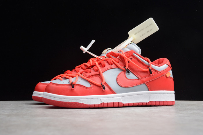 nike dunk low o-w university red ct0856-600