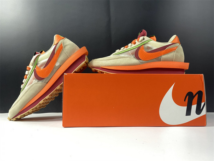 nike ld waffle sacai clot kiss of death net orange blaze dh1347-100