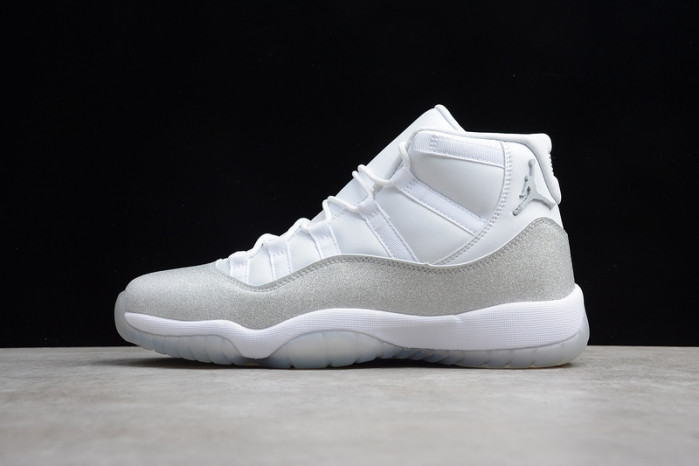 air jordan 11 wmns white metallic silvervast grey ar0715-100