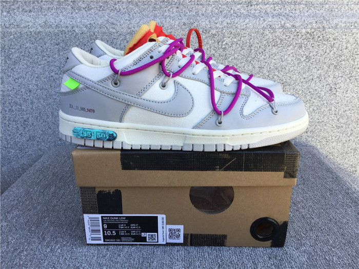 nike dunk low o-w lot 45 dm1602-101