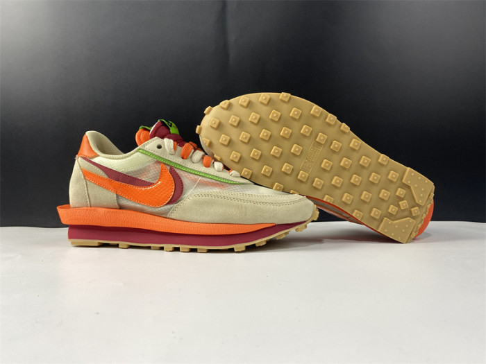 nike ld waffle sacai clot kiss of death net orange blaze dh1347-100