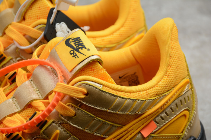 o-w nike air rubber dunk “university gold” cu6015-700