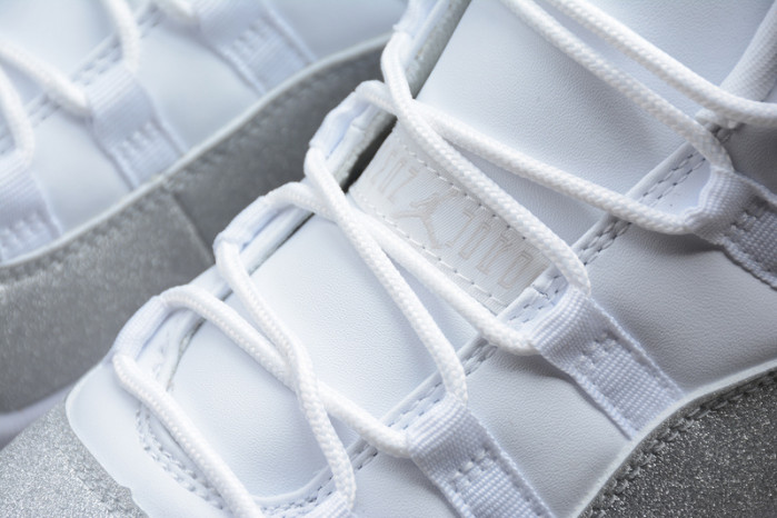 air jordan 11 wmns white metallic silvervast grey ar0715-100