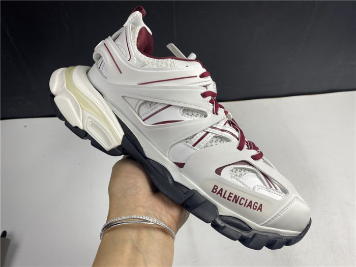 Ba*len*cia*ga track trainer white and burgundy 542436 w3ac1 2050