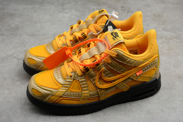o-w nike air rubber dunk “university gold” cu6015-700