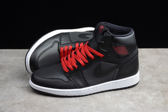 air jordan 1 black satin gym red 555088-060