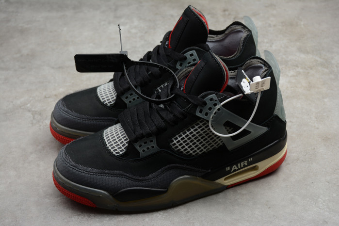 o-w x air jordan 4 “bred” cv9388-001