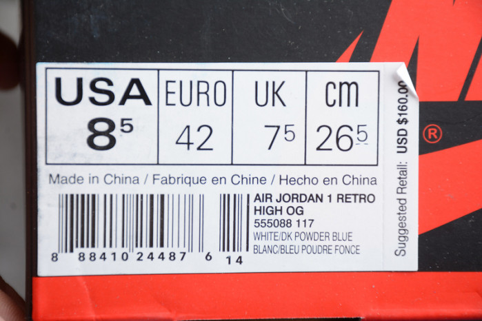 jordan 1 retro unc 555088-117