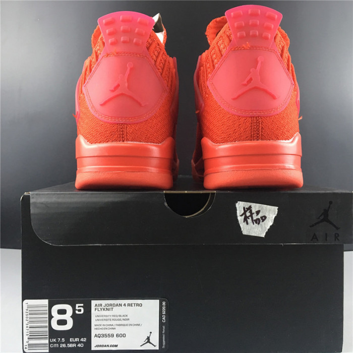 air jordan 4 flyknit “red” aq3559-600