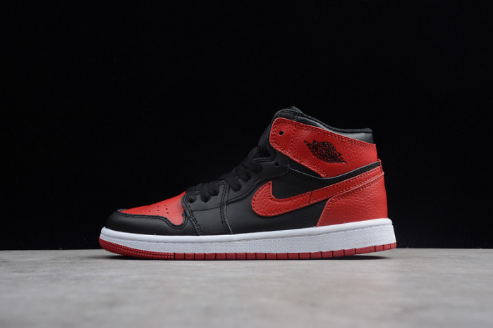 kids air jordan 1 retro high og banned bred black red 555088 001
