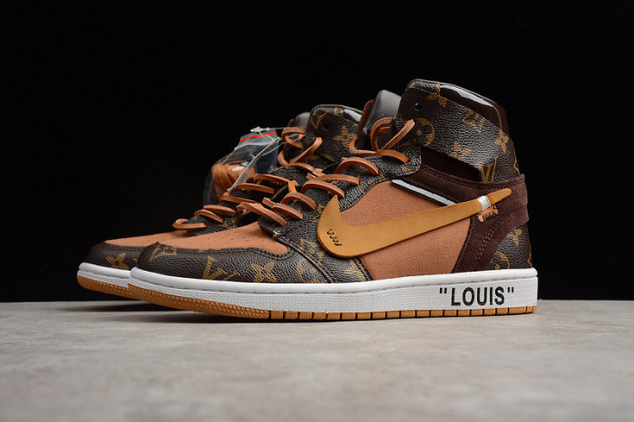 air jordan 1 o-w -louiv aq0818-158 (with case)