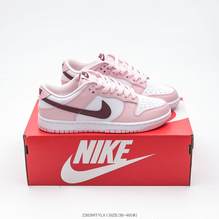 nike dunk low pink foam red white (gs) cw1590-601