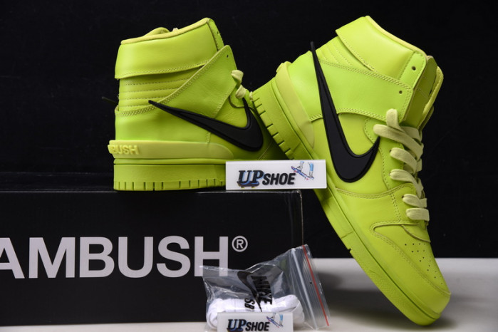 nike dunk high ambush flash lime cu7544-300