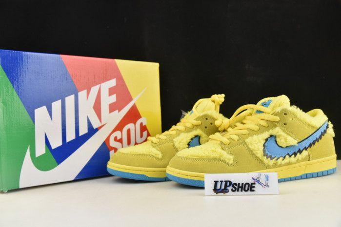 grateful dead x nike sb dunk low yellow bear cj5378-700