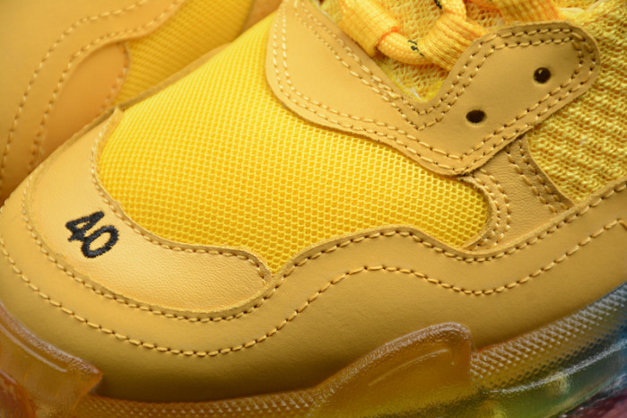 blcg sneaker triple.s.gomma colore jaune-rainbow noir