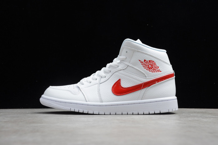 jordan 1 mid white university red (w) bq6472-106